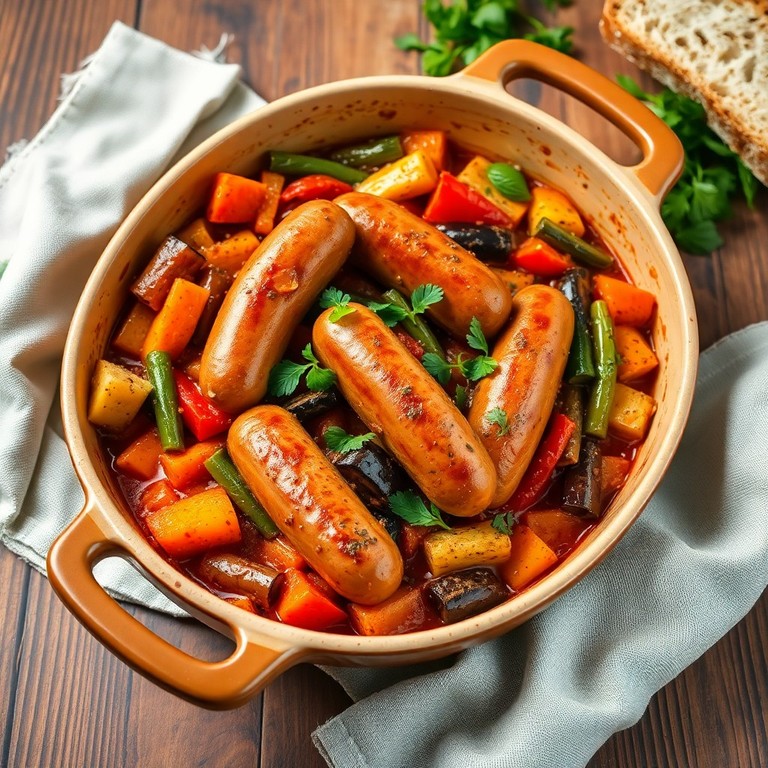 Franse Ratatouille met Worstjes en Wortels