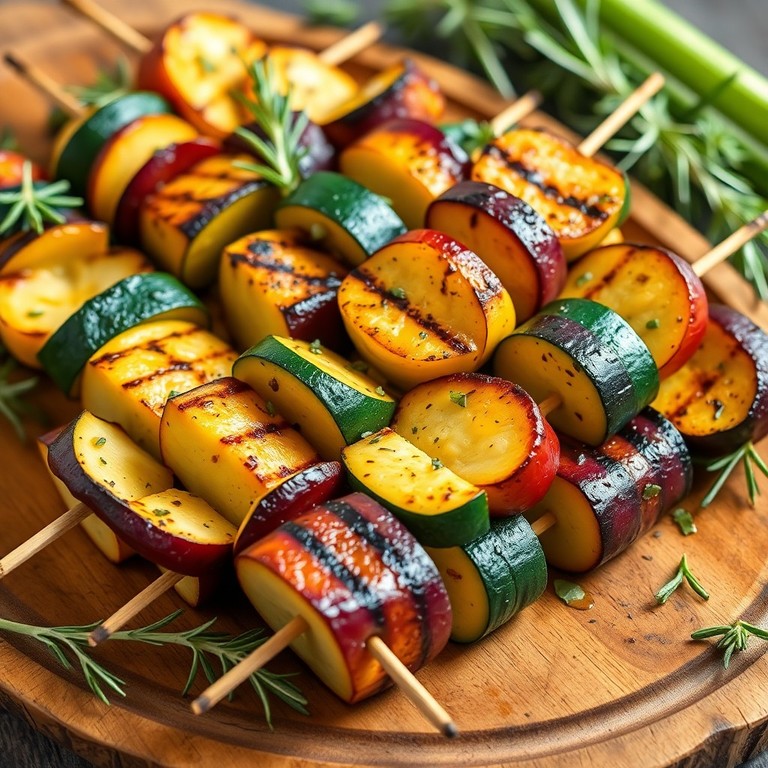 Bunte Zucchini-Spiesschen vom Grill