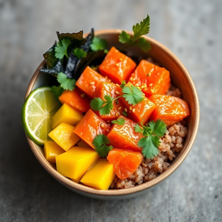 Poke Bowl Saumon, Mango et Coriandre