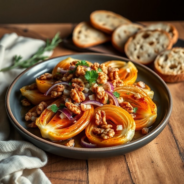 Gerösteter Chicorée-Salat mit Walnüssen