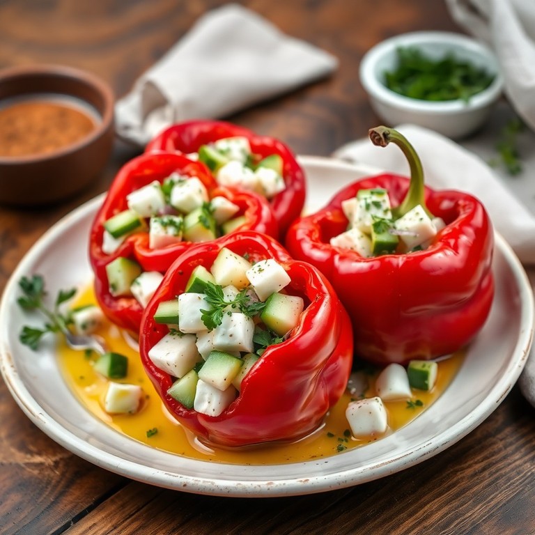 Gefüllte Paprika mit Gurke und Mozzarella - Mr. Cook