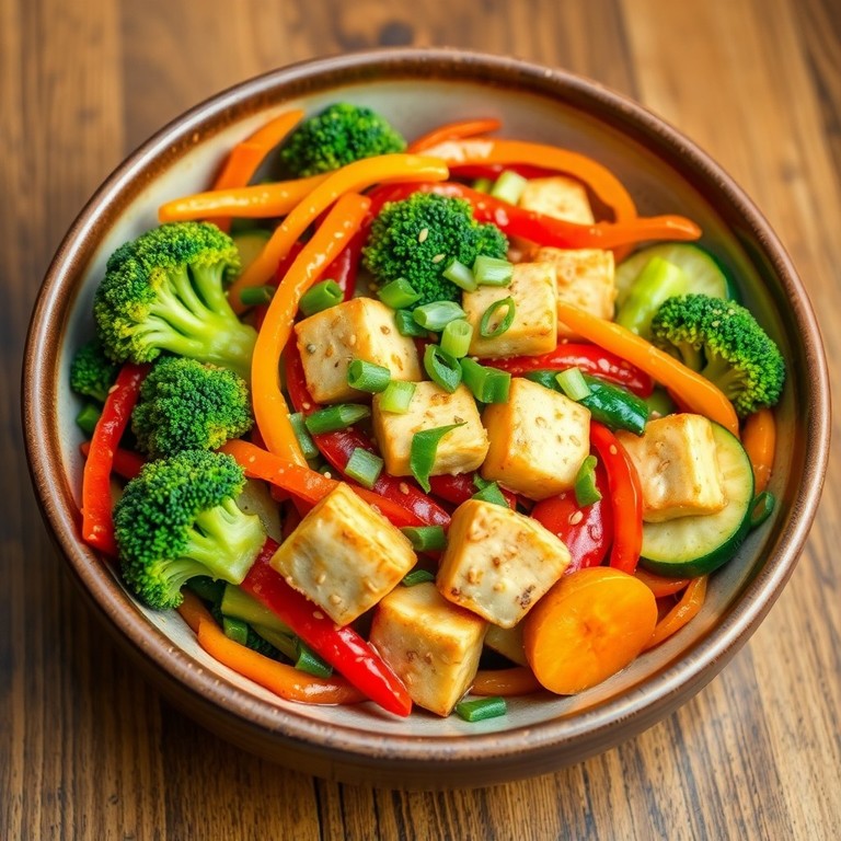 Bunte Gemüsepfanne mit Tofu