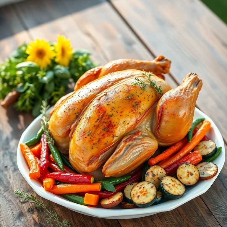 Poulet rôti aux herbes de Provence et légumes croquants