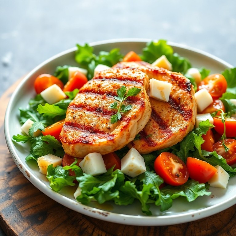 Salada Mediterrânea de Peito de Frango Grelhado