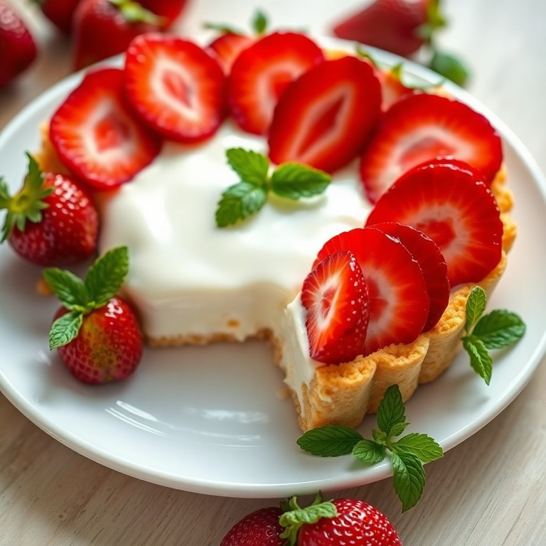 Torta de Morango com Base de Bolacha