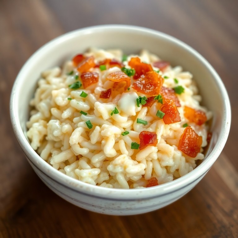 Arroz Cremoso Instantâneo com Queijo e Bacon