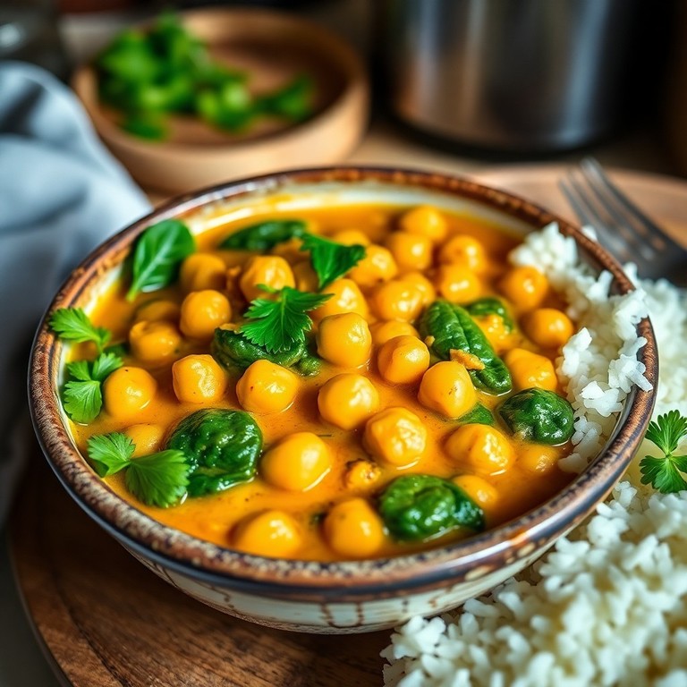 Kikkererwten Curry met Kokos en Spinazie – Slowcooker Editie