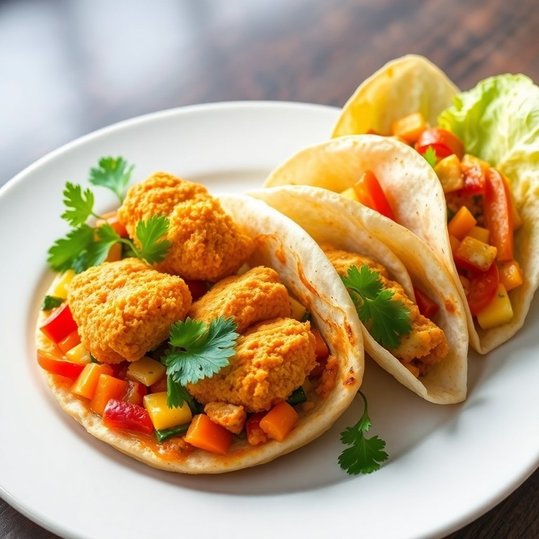 Revuelto de Peito de Frango Empanado com Legumes