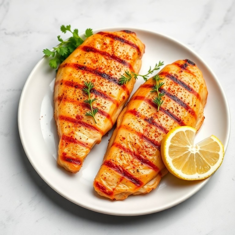 Grill-Mikrowellen-Hähnchenbrust mit schnellen Beilagen