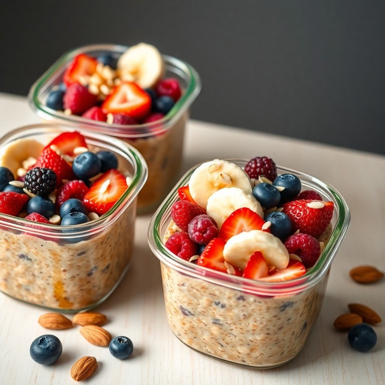 Porridge mit Beeren und Nüssen – Meal Prep Frühstück ohne Chiasamen