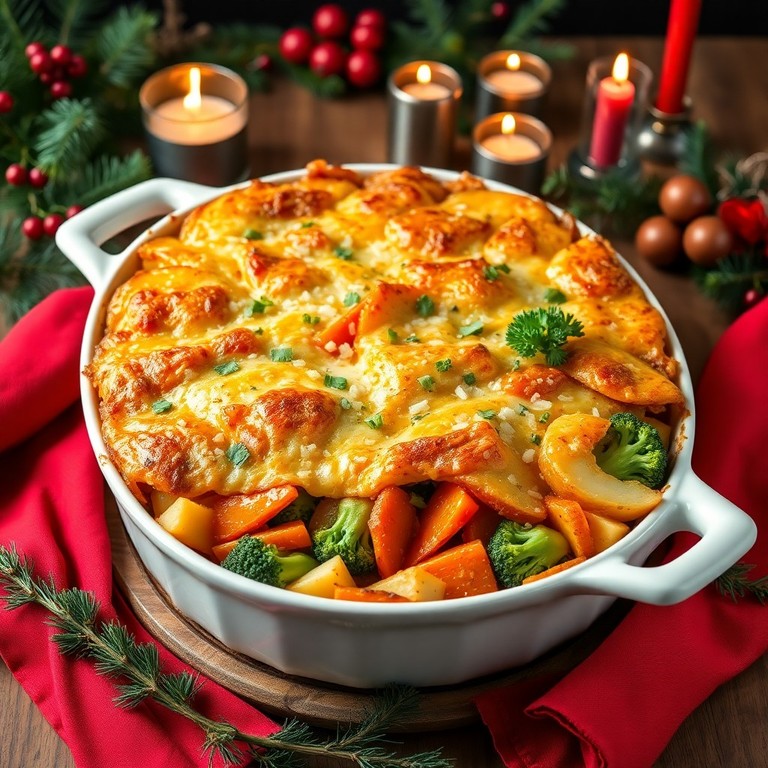 Weihnachtlicher Gemüseauflauf