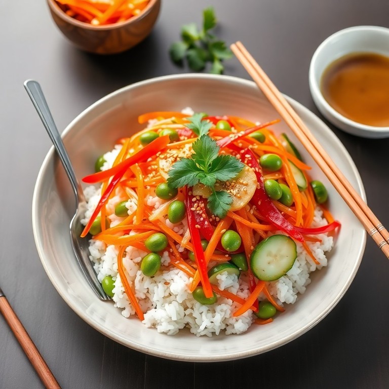 Asiatischer Reissalat mit Gemüse