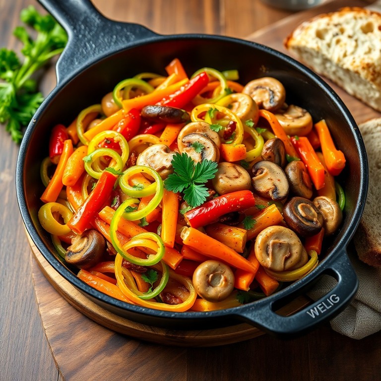 Würzige Lauchgemüsepfanne