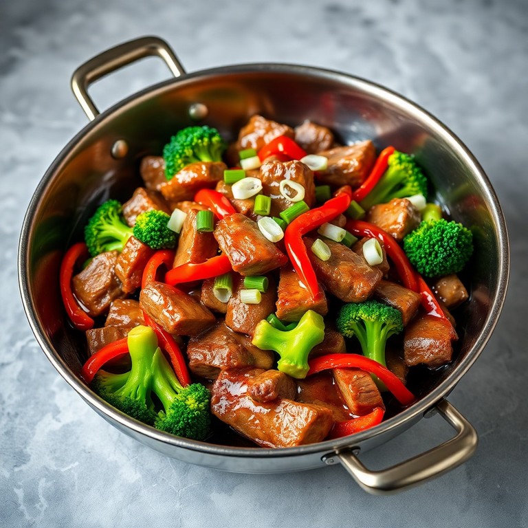 Klassieke Chinese Biefstuk, Broccoli en Paprika Wok