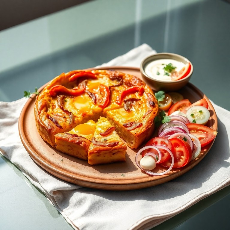Tortilla de Patatas con Guarniciones de Verano
