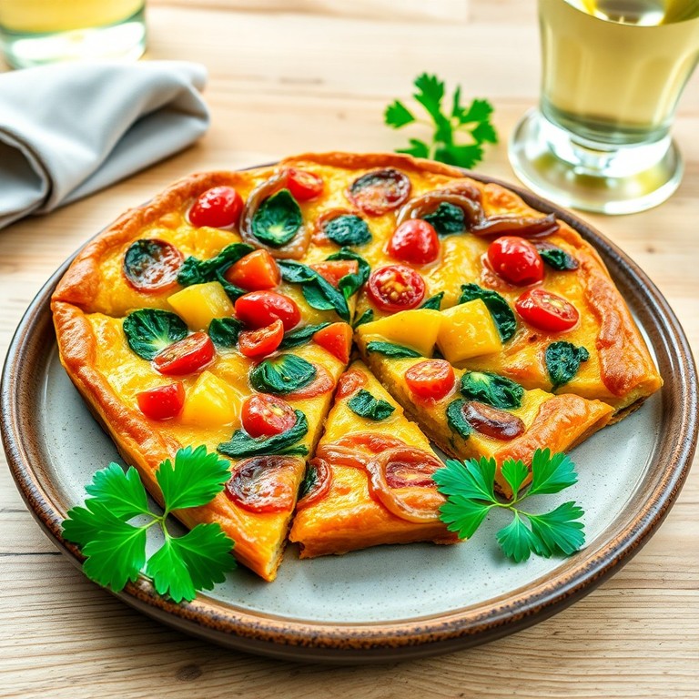 Tortilla de Forno Recheada com Legumes e Batatas