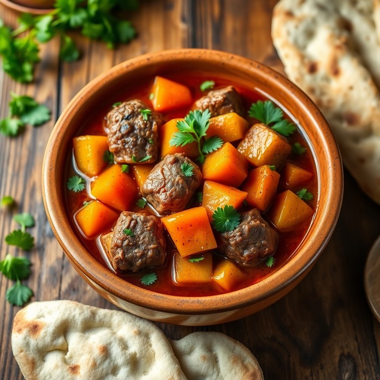 Orientalischer Lammtopf mit Karotten und Gewürzen