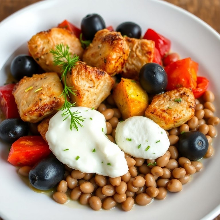 Poulet Méditerranéen aux Lentilles et Citron Vert