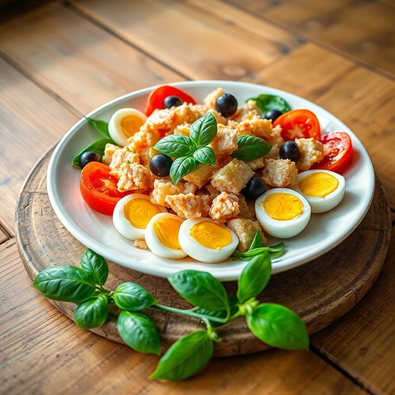 Ensalada Mediterránea de Tomate, Atún y Huevo