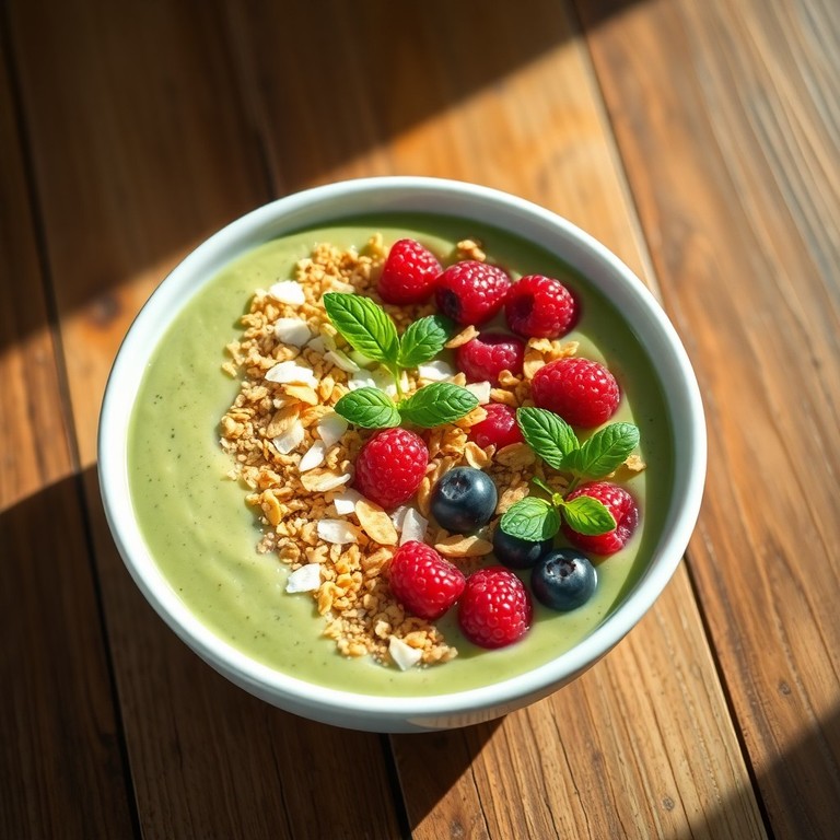Smoothie bowl à l'avocat et aux fruits rouges