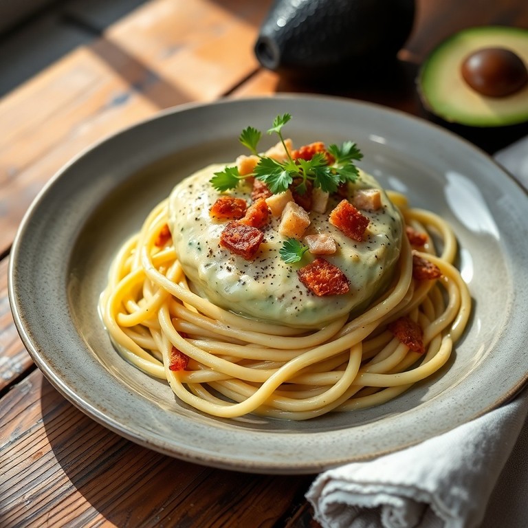 Spaghetti Vegani alla Carbonara di Avocado