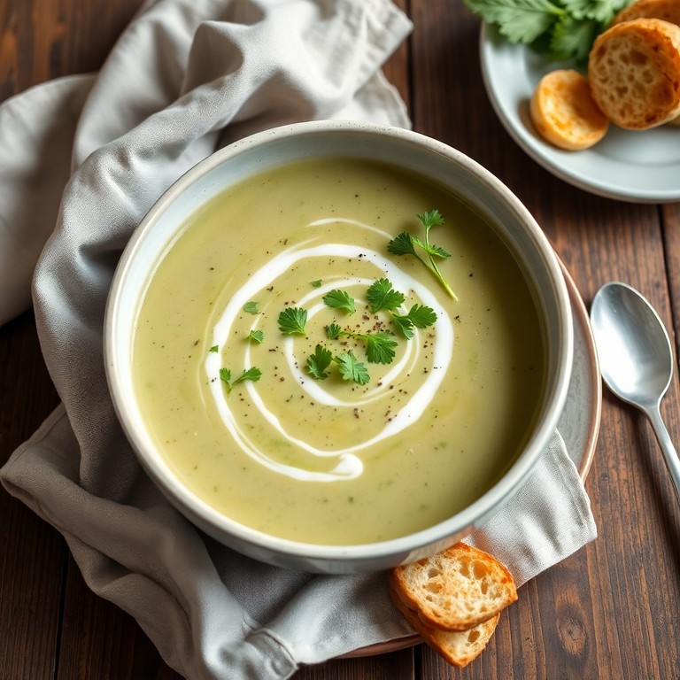 Romige snijbietsoep met aardappelen