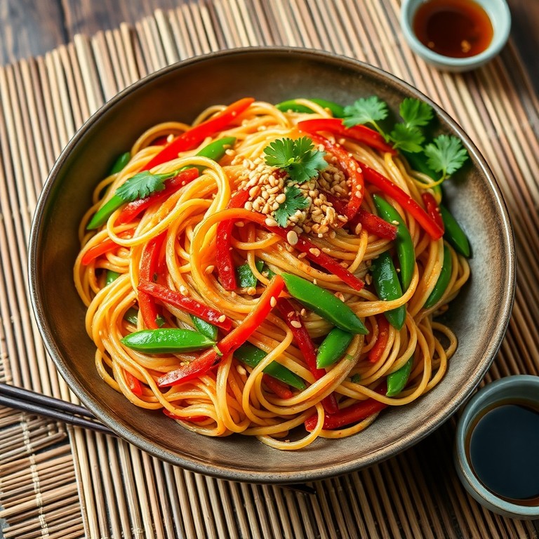 Salade de pâtes asiatique au sésame et au soja