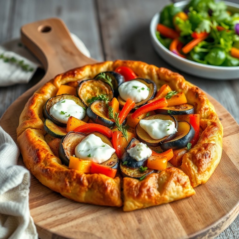 Tarte aux légumes rôtis et chèvre