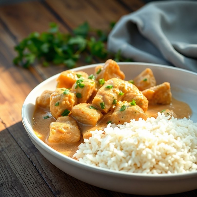 Strogonoff de Frango com Arroz