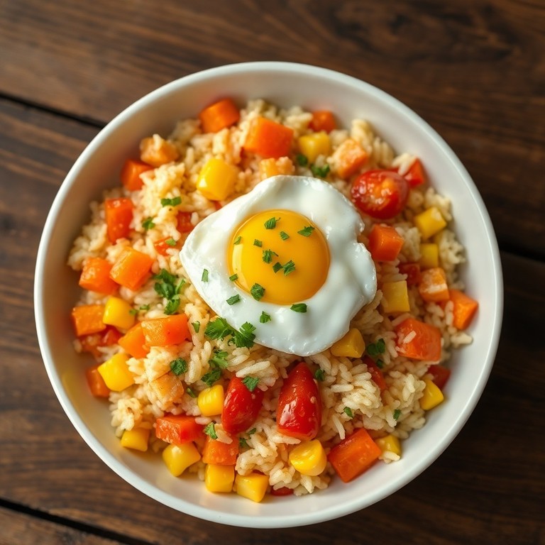 Arroz Cremoso com Legumes e Ovo Pochê