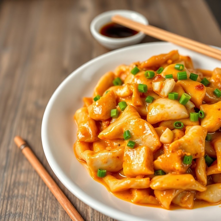 Stir-fry de Frango com Queijo, Alho e Ovo