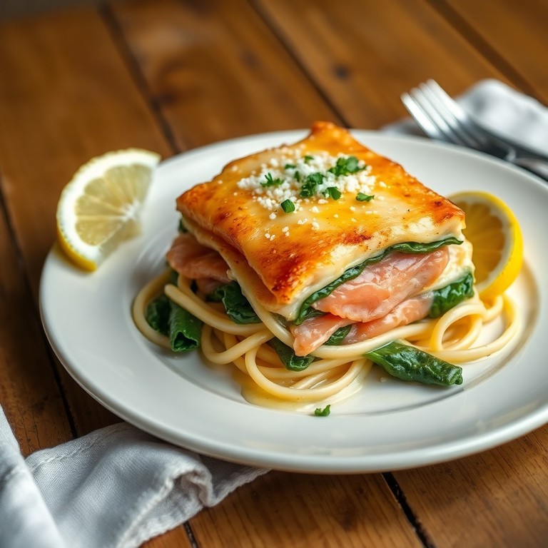 Lasagnes de Saumon Fumé et Épinards à la Béchamel