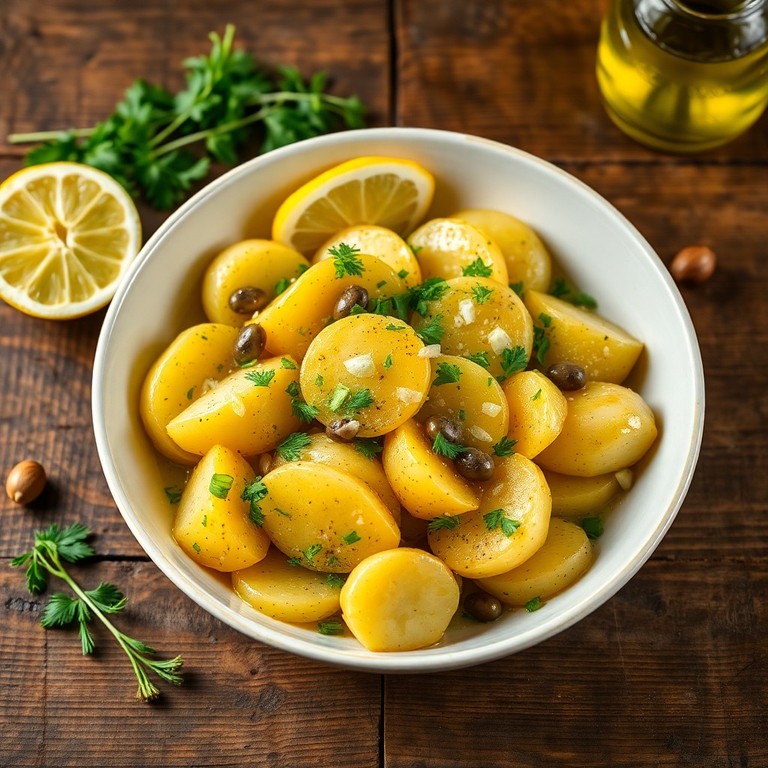 Knoblauch-Kartoffel-Salat mit Zitronen-Dressing