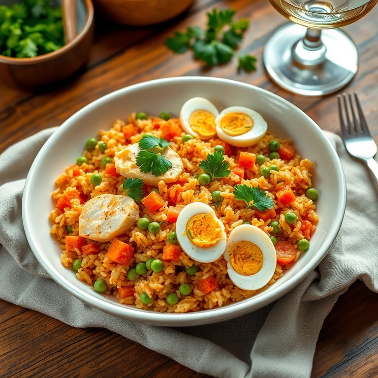 Arroz con Bacalao y Verduras al Estilo Mediterráneo