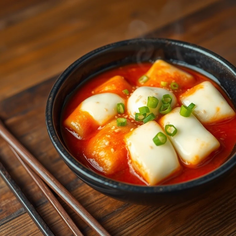Tteobboki con Queso Fundido