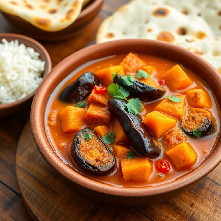 Curry de patate douce et aubergines à la indienne