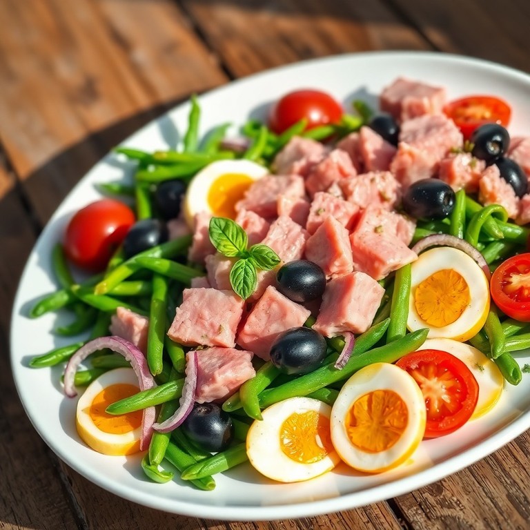 Salade de haricots verts et thon à la niçoise