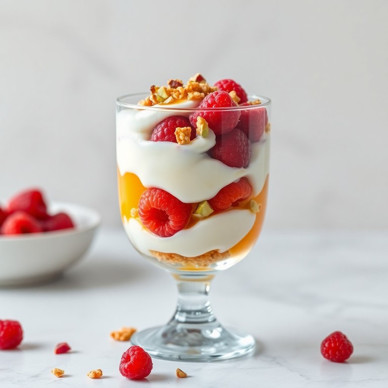 Frisse Perzik, Pistache en Granola Parfait