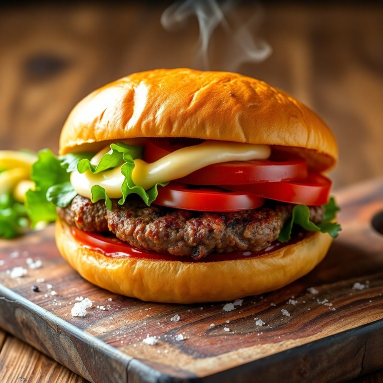 Salt and Pepper Buffed Hamburg Sandwich