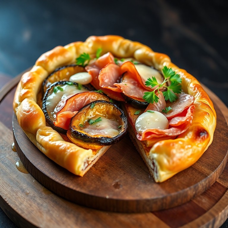 Torta salata con melanzane e prosciutto