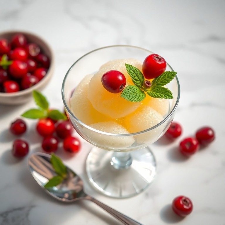 Limoncello Sorbet met Rode Bessen