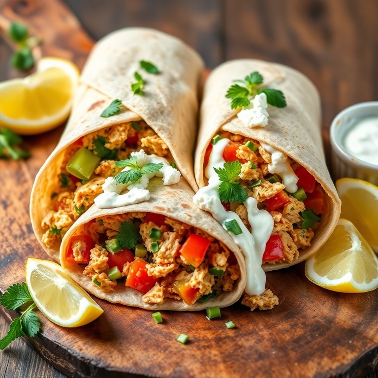 Mediterrane Pulled Chicken Wrap