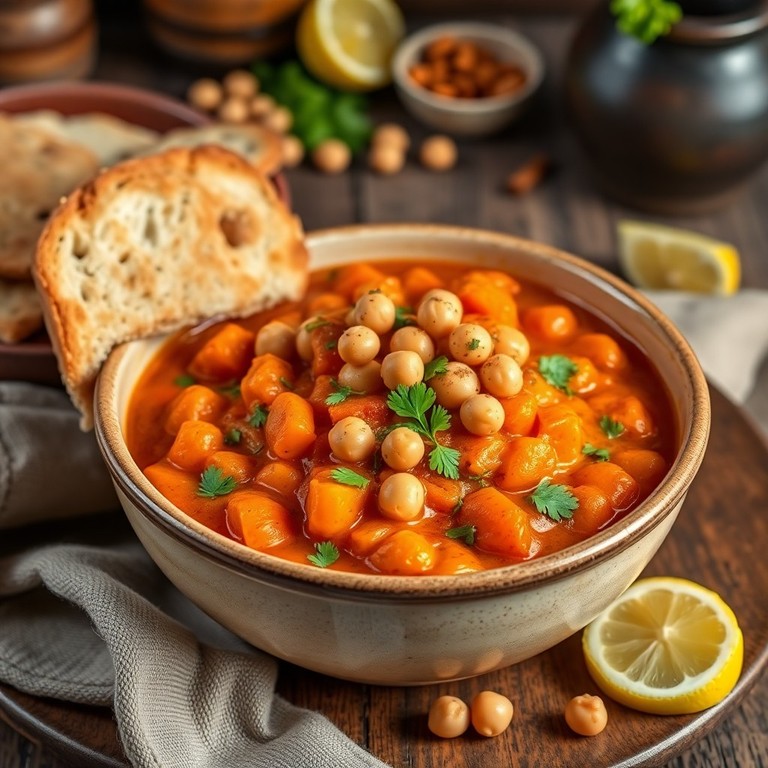 Vegane Kichererbsen-Möhren-Eintopf aus Nordafrika