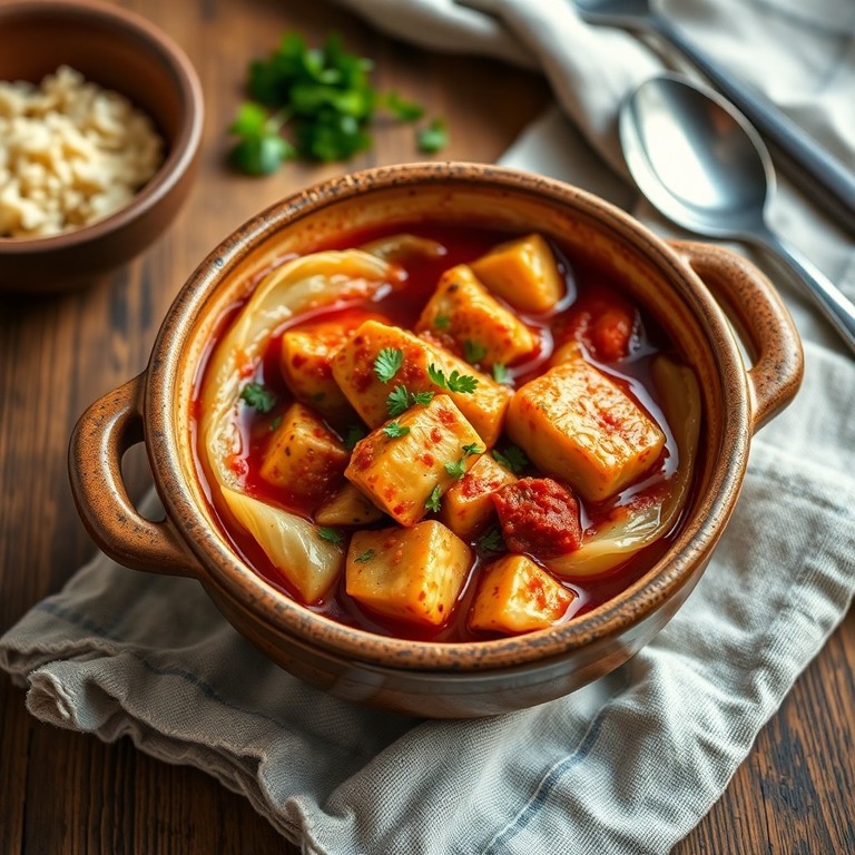 Estofado de pollo con repollo y pimentón ahumado