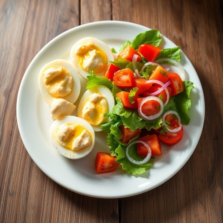 Ovos Recheados ao Requeijão com Salada Crocante