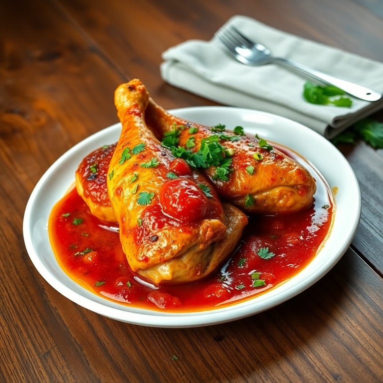 Frango ao Molho de Tomate com Limão e Salsa