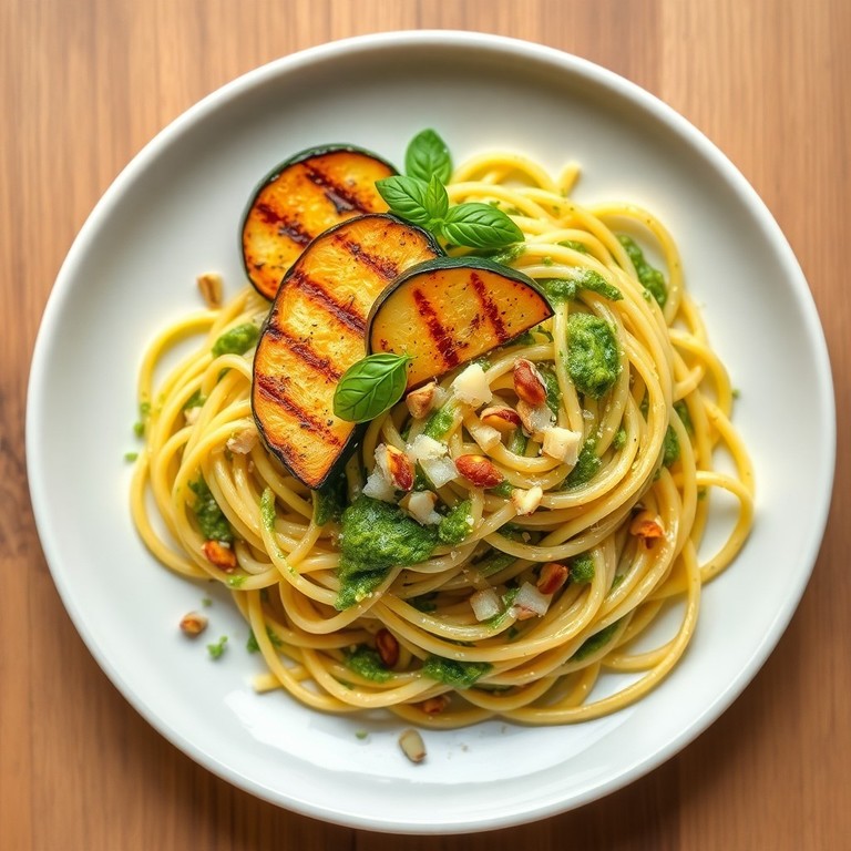 Gegrilde Courgette Pasta met Pistache Pesto