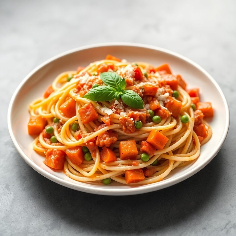 Vegetarische Tomaten-Gemüse-Spaghetti