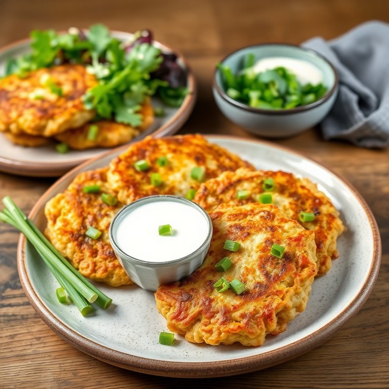 Galettes de Riz Parmesan et Oignons Verts
