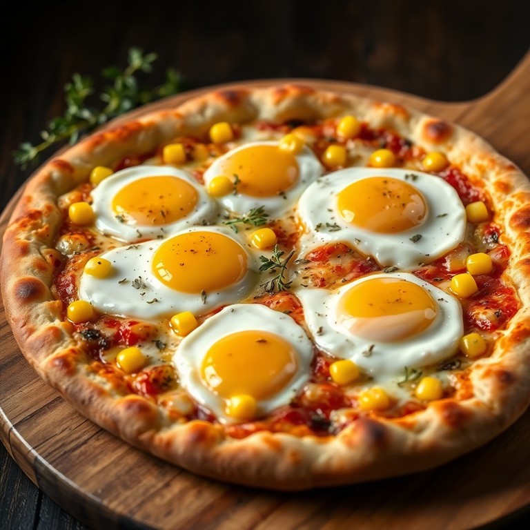 Pizza Rústica de Farinha com Ovos e Queijo